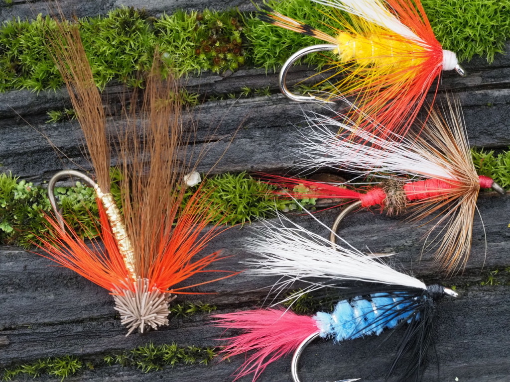 Jay Nicholas.This is a disorganized splat of Stan Davis winter steelhead flies dropped riverside. I thought it made such a nice image. All of these flies fall into the 2.0 size class, and I call this money. 