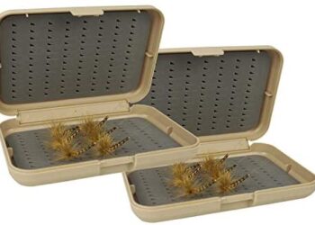 2pcs Aventik Fly Fishing Boxes Fishing Tackle Hook Box with Two Foam Sides or with compartments 5.51X3.74X1.1inch/14X9.5X2.8cm