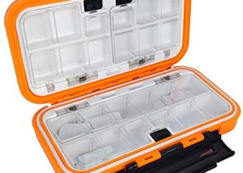 Aventik Waterproof Fishing Tackle Box Lures Hooks Bait Storage Case Trays Accessory Boxes Thicker Hooks Organizer for Vest Casting Fly Fishing 6.4×3.2×1.8inch