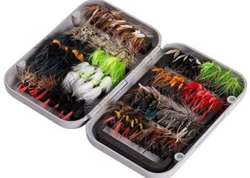 BASSDASH Fly Fishing Flies Kit Fly Assortment Trout Bass Fishing with Fly Box, 36/64/72/76/80/96pcs with Dry/Wet Flies, Nymphs, Streamers, Popper