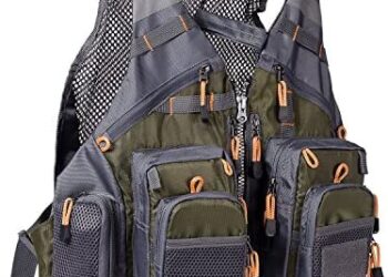 BASSDASH Strap Fishing Vest Adjustable for Men and Women, for Fly Bass Fishing and Outdoor Activities