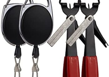 Facikono Fishing Quick Knot Tools Fly Fishing Nippers, Line Tying Tool with Retractor Buckles for Fishing Hooks, Lures, Swivel