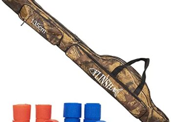 Fishing Rod Bag Fishing Pole Bag Foldable Double-Layer Large-Capacity Fishing Rod Box (53in)Waterproof Nylon Fabric Equipped With 10 Fishing Rod Belts, Suitable for Saltwater Freshwater Fly Fishing