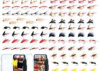 M MAXIMUMCATCH Maxcatch 120 pcs Fly Fishing Flies Kit Handmade Assortment Dry/Wet Flies, Nymphs, Streamers with Fly Box Included
