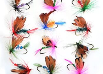 Piscifun 12pcs Fly Fishing Flies Kit Butterfly Like Trout Bass Floating Fishing Lure