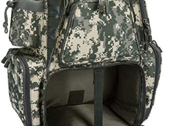 Piscifun Fishing Tackle Backpack Large Waterproof Tackle Bag Storage with Protective Rain Cover (Khaki, Black and Camouflage)