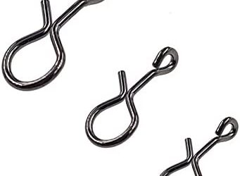 QHDJIANHUI Quick Fly Fishing Snaps Stainless Steel No Knot Fast Snaps Quick Lure Change Clips for Flies Jigs Lures Pack of 100