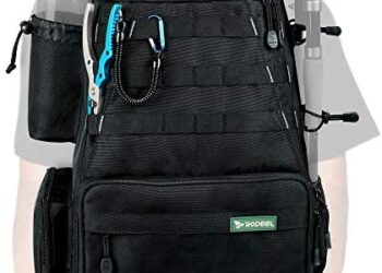 Rodeel Fishing Tackle Backpack 2 Fishing Rod Holders Without 4 Tackle Boxes,Large Storage,Backpack for Trout Fishing Outdoor Sports Camping Hiking