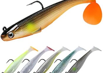TRUSCEND Fishing Lures, Shad Soft Swimbaits, Pre-Rigged or DIY Fishing Bait for Saltwater & Freshwater, Trout Pike Walleye Bass Fishing Jigs