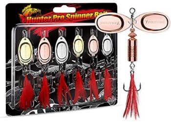 TRUSCEND Fishing Spinners and Spinnerbaits, Long Casting or Surf Fishing Metal Shad Lure with Tail Blade Spinner, Classic Twice Electroplated Fishing Spinnerbait, Fishing Lures for Bass Trout