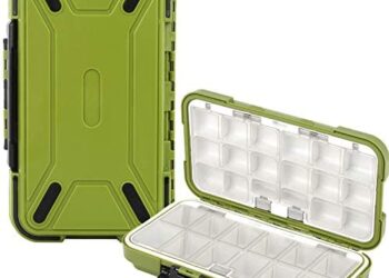 Uniwit Fishing Tackle Box Compact Waterproof Fishing Storage Box, Plastic Fishing Lure Box, Removable Grid Storage Organizer Making Kit for Fishing Lure/Hook Beads Earring Container Tool