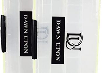 DAWN UPON Large Rolling Fishing Backpack – 24” x 14” x 10” Size – Compatible with 3700 Tackle Boxes – Fishing Rod Holders, Adjustable Straps, Wheeled Base – Perfect for Fishing, Hiking & Camping