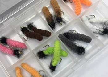 BestCity Fly Fishing Flies 16 BeadHead & Non BeadHead Mop Flies with Free Clip Shut Box
