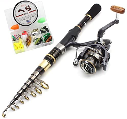 Fishing Pole , Telescopic Fishing Rod and Reel Combo Full Kit with ...