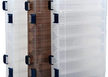 Kaseoutdoor Fishing Tackle Boxes, Double Sided Tackle Storage Tray with Handle, 3 Packs Plastic Fishing Lure Bait Organizer Case Container (16-Compartment Double-sided)