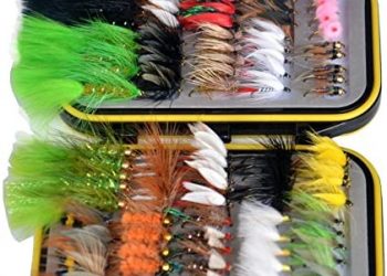 Outdoor Planet Waterproof Fly Box with Dry/Wet/Nymph/Streamer Trout Fly Fishing Flies Lure