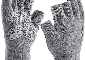 Palmyth Wool Fishing Gloves 3-Cut Fingers Warm for Men and Women Cold Weather Fingerless Gloves for Winter Fly Fishing, Ice Fishing, Photography and Hunting