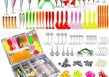 TCMBY 327Pcs Fishing Bait Tackle Kit, Fishing Lure Kit Set, Fishing Tackle Box with Tackle Included Plastic Worm, Crankbaits, Spinnerbaits, Jigs, Fishing Hook and Tackle Baits Box kit for Fishing