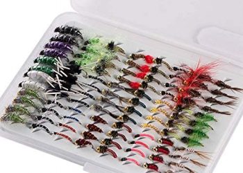 BASSDASH Fly Fishing Flies Kit Fly Assortment Trout Bass Fishing with Fly Box, 36/64/72/76/80/96pcs with Dry/Wet Flies, Nymphs, Streamers, Popper
