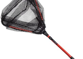 ZLVWB Fishing Hand Net Stainless Steel Triangular Folding Fishing Net Foldable Dip Collapsible Fly Fishing Net Tackle (Color : White-Dinosaur Doodle4)