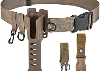 Fishing Waist Belt Rod Holder, Adjustable Fishing Wading Belt for Fly Surf Casting Spinning Fishing Pole Fishing Tackle Gear