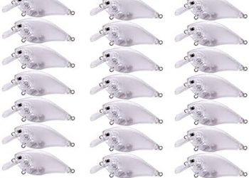 GHGHF 25 Pcs/Unpainted Fishing Lures 8cm 8g Artificial Bait Carp Fishing Wobblers Tackles DIY Lures Clear Blank Crankbaits