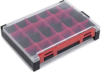 Goture Fishing Tackle Box Waterproof Double Sided Clear Plastic Case Fishing Fly Lure Storage Box Tackle Organizers Trays with Removable Dividers for Fishing Accessories Kit Black Red Yellow Blue