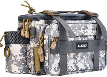 mouhike Fishing Tackle Bag Portable Crossbody Sling Pack Fly Fishing Tackle Box Bag Large Fishing Gear Storage Organizer for Travel Camping Hiking