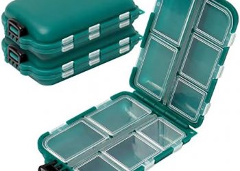 Sxetjx Small Fishing Tackle Box 3 Pcs Portable Tackle Box Organizer Fish Lure Baits Storage Box Containers Mini Tackle Box for Hook,Jewelry, Bead, 10 Compartments (Green)