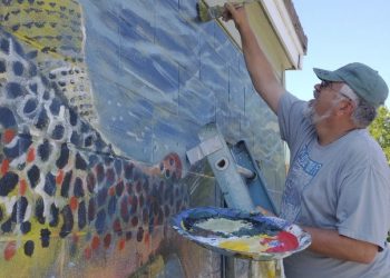 Duane Hada Paints Memorial Mural Honoring Fly-Fishing Icon Dave Whitlock